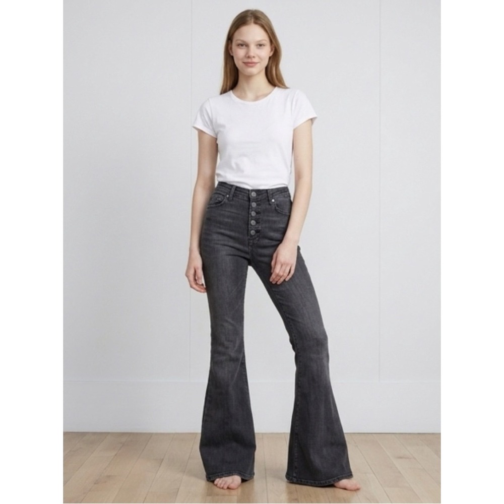 Hippie Y2K Grunge Goth Punk Gothcorp  Boho We The Free Flare Jeans 24 Button Fly